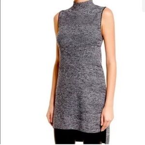 Alice + Olivia Sleeveless Charcoal Knit hi lo tunic Dress sz XS